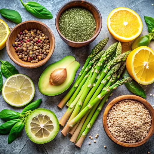 Ensalada de Trigo Integral con Aguacate y Espárragos Asados